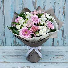 Букет цветов из:  Герберы, Альстромерии и Хризантемы #REPLACE_PRED# Толмачёво