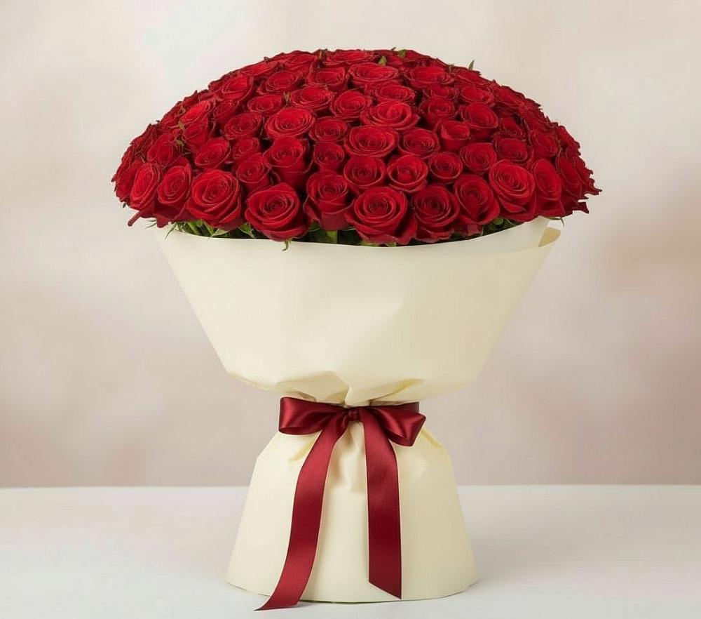 Букет 101 Красная роза Милано в Толмачёво