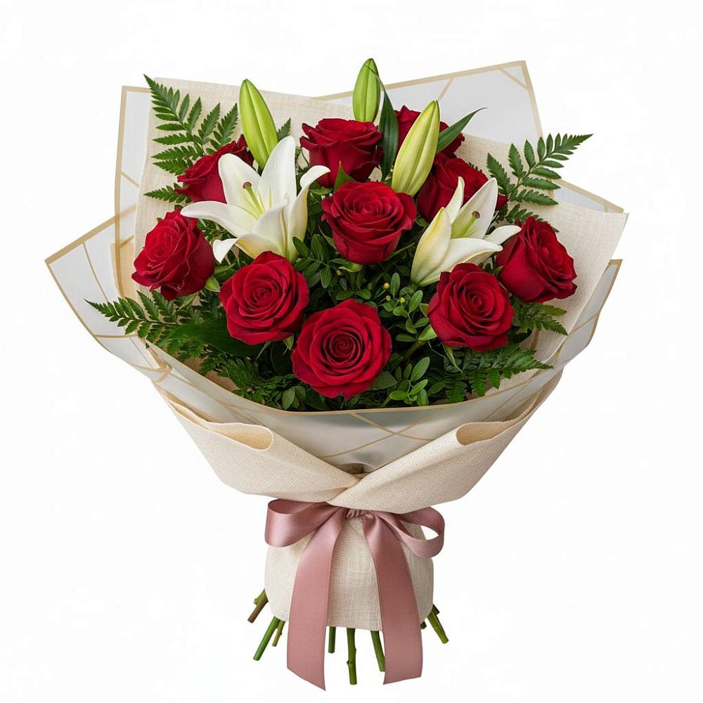 Букет цветов из: Лилии и Розы в Толмачёво