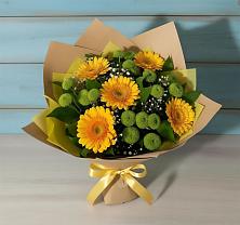 Букет цветов из:  Герберы и Хризантемы в Толмачёво