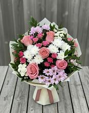 Букет цветов из:  Альстромерии, Гвоздики, Розы и Хризантемы #REPLACE_PRED# Толмачёво