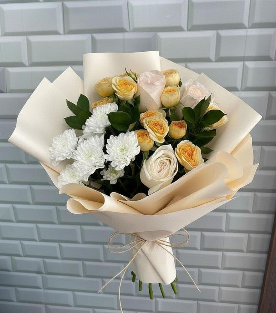 Букет цветов из: Розы и Хризантемы в Толмачёво