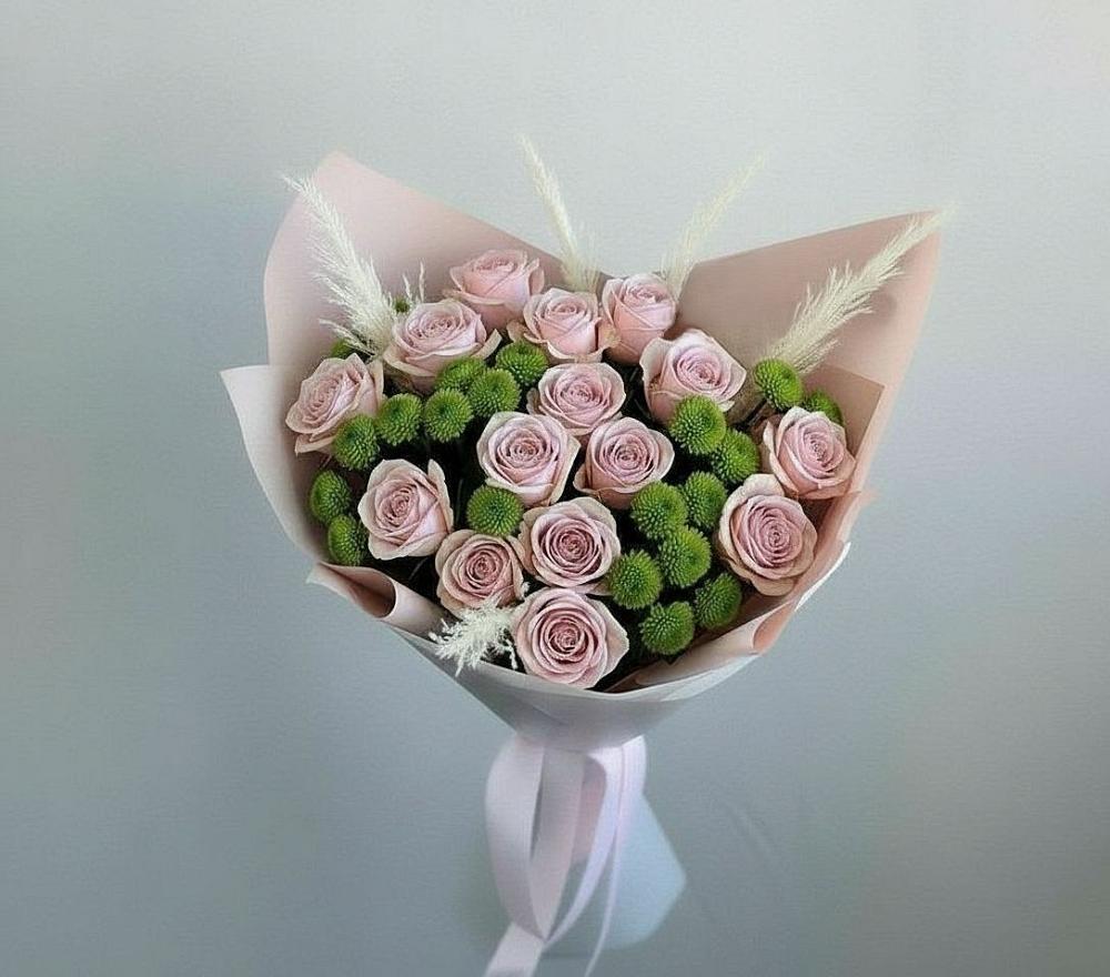 Букет цветов из: Розы и Хризантемы в Толмачёво