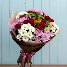 Букет цветов из:  Розы, Хризантемы и Альстромерии в Толмачёво