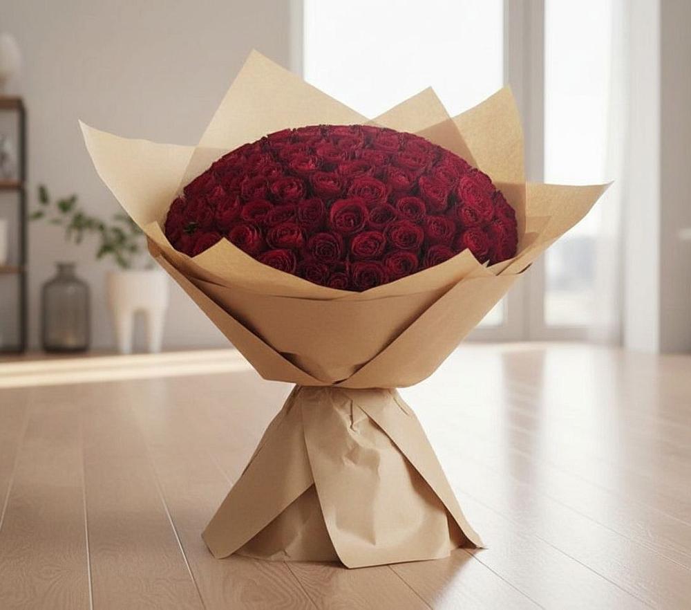 Букет 101 Красная роза в Толмачёво