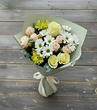 Букет цветов из:  Альстромерии, Розы и Хризантемы в Толмачёво