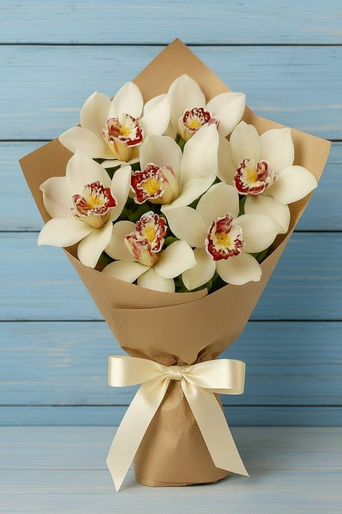 Букет цветов из: Орхидеи и Розы в Толмачёво